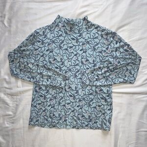 Lands' End Long Sleeve Cotton Mock Turtleneck — Size S (6–8)